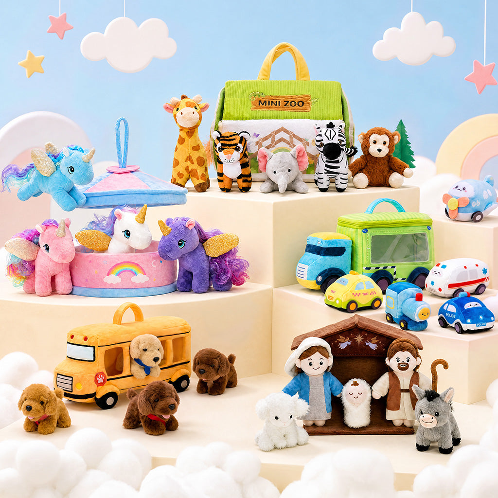 Personalized Plush Playset Sensory Toy Kit - 9 Themes
