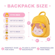 Load image into Gallery viewer, Personalized Becky Orange Girl Doll + Backpack