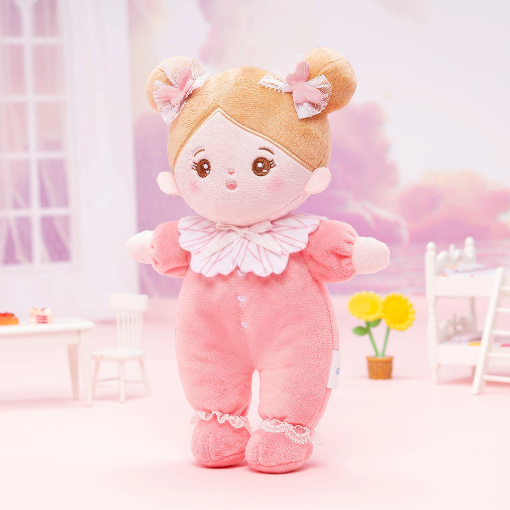 Personalized Pink Mini Plush Baby Girl Doll