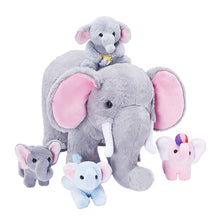 Load image into Gallery viewer, Elephant Family Plush Toy Set with 4 Pieces Baby Gift Set