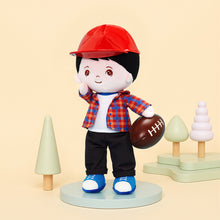 Load image into Gallery viewer, Personalized Plaid Jacket Plush Baby Boy Doll