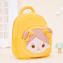 Load image into Gallery viewer, Personalized Yellow Open Eyes Plush Baby Girl Backpack