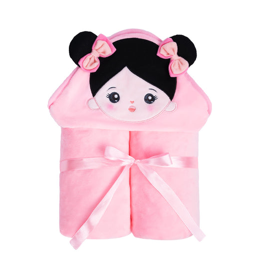 Personalized Ultra-soft Baby Hooded Blanket for Black Hair Baby
