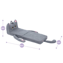 Load image into Gallery viewer, Foldable Animal Grey Cat Pattern Polar Fleece Children Sofa