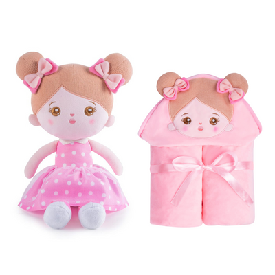 Personalized Doll and 88 cm Soft Baby Toddler Blanket Combo