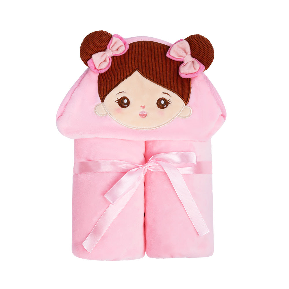 Personalized Ultra-soft Baby Hooded Blanket for Brown Skin Tone Baby