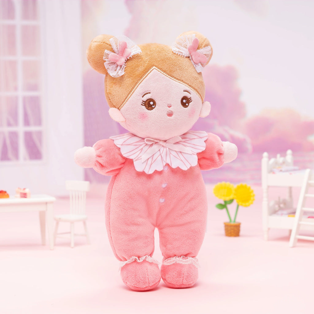 Personalized Pink Mini Plush Baby Girl Doll