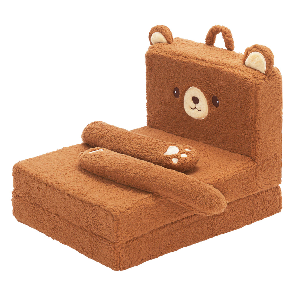 Foldable Polar Fleece Animal Bear Style Children Sofa