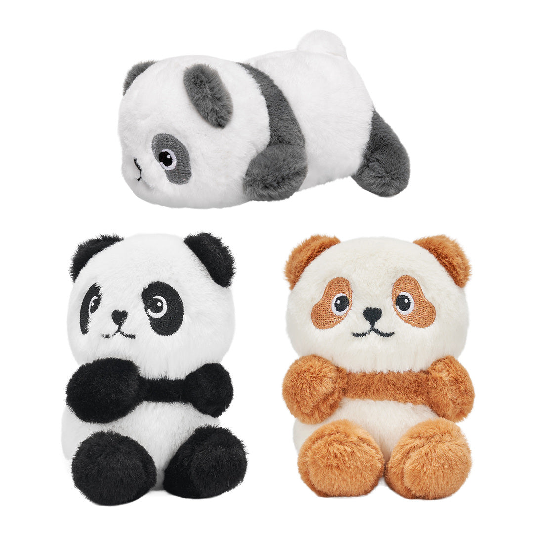 Panda Family with 3 Babies Plush Playset Animals Stuffed Gift Set for Toddler
