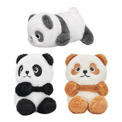Panda Family with 3 Babies Plush Playset Animals Stuffed Gift Set for Toddler