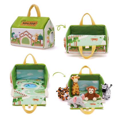 Personalized Plush Mini Zoo Toy Set with 5 Wild Stuffed Animal