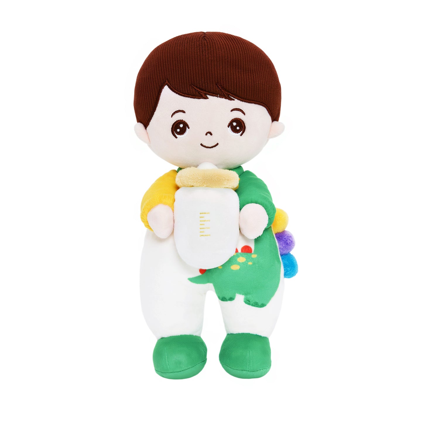 Mini Personalized Dinosaur White Skin Boy Plush Doll & Gift Set