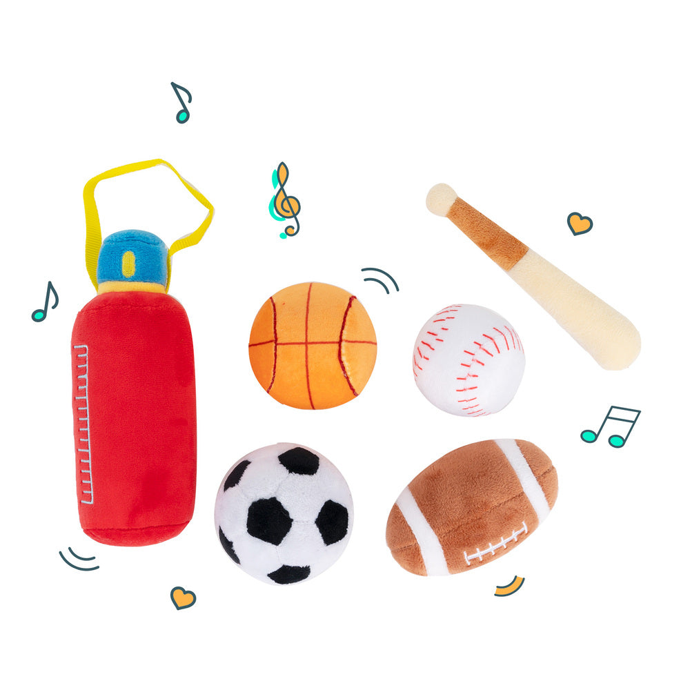 Personalized Baby's First Sports Bag Plush Playset Sensory Toys Set