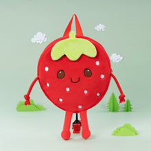 Load image into Gallery viewer, Personalized Strawberry Plush Backpack