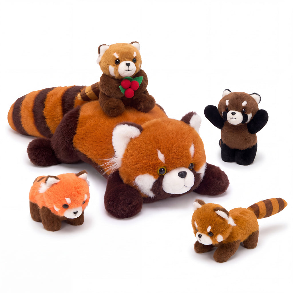 Red Panda Plush Stuffed Animal with 4 Babies