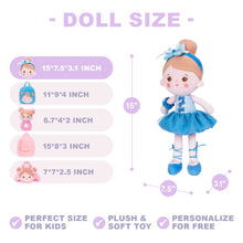 Load image into Gallery viewer, Personalized Abby Blue Girl Plush Doll and Backpack