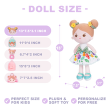 Load image into Gallery viewer, Personalized Green Floral Girl Plush Doll