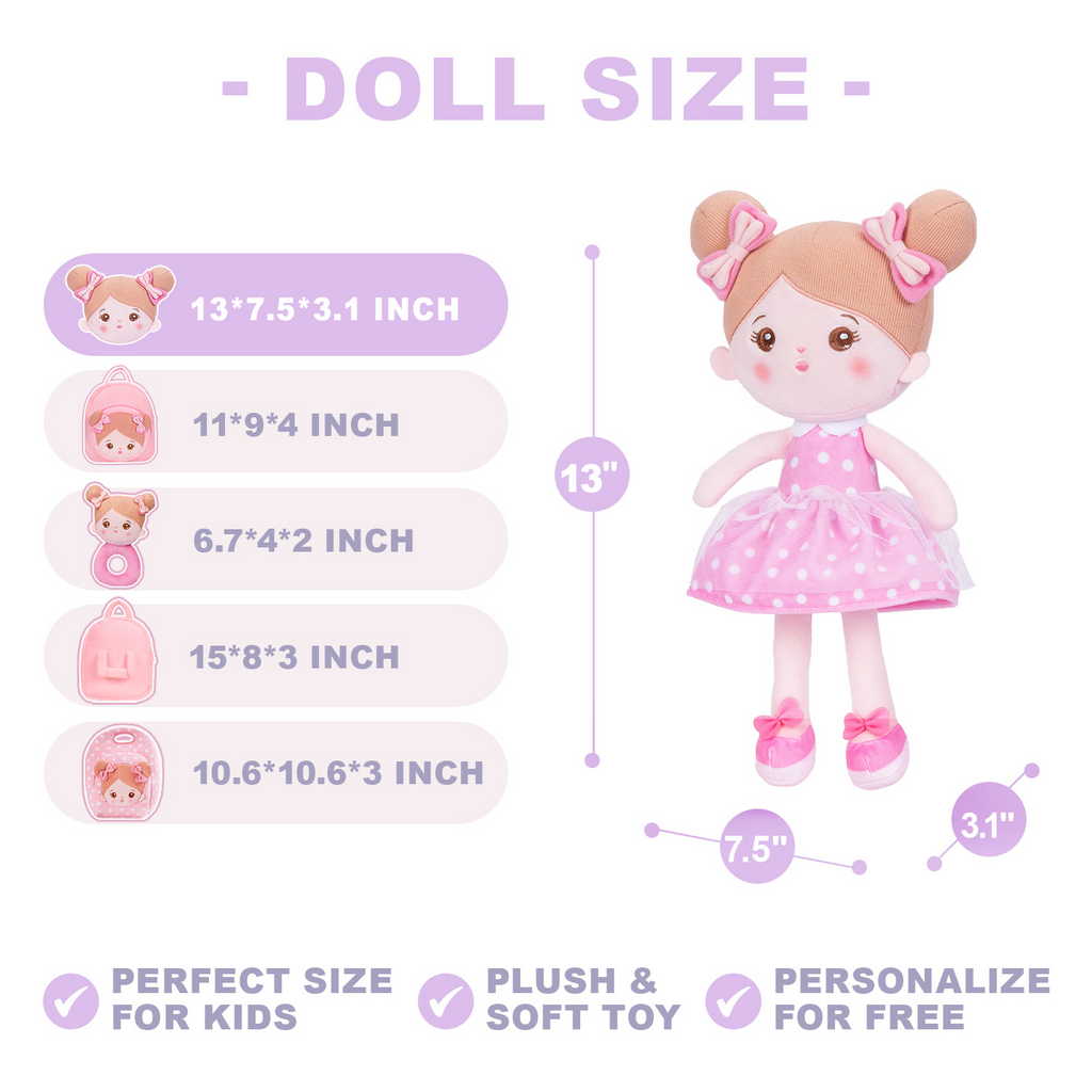 Personalized Sweet Pink Doll and Backpack