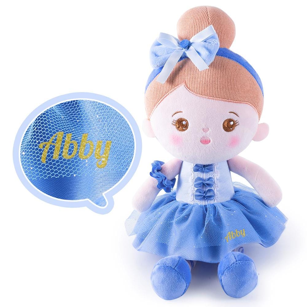 Personalized Abby Blue Girl Plush Doll and Backpack