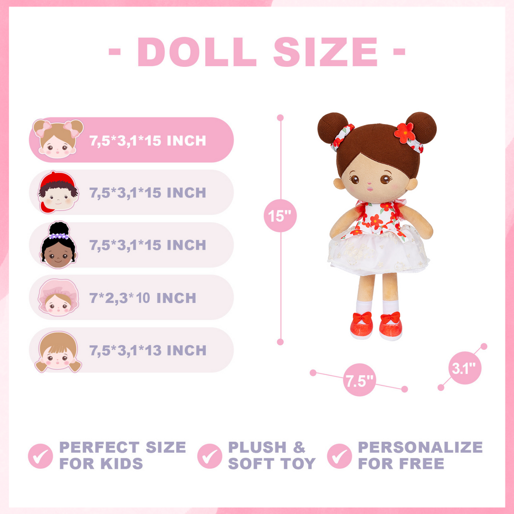 Personalized Deep Skin Abby Girl Plush Doll
