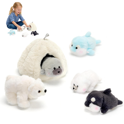 Arctic Igloo Plush Toy Set