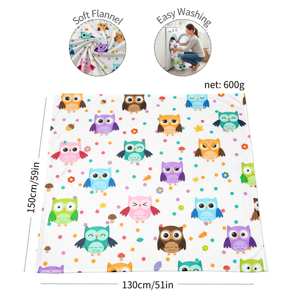 Owl Plush Stuffed Animal with 4 Babies-With rotatable head