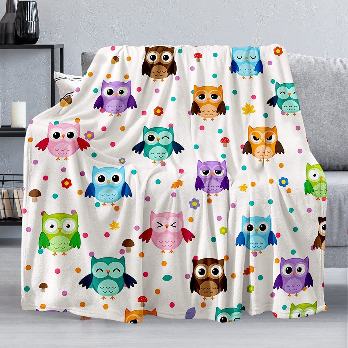 Owl Plush Stuffed Animal with 4 Babies-With rotatable head