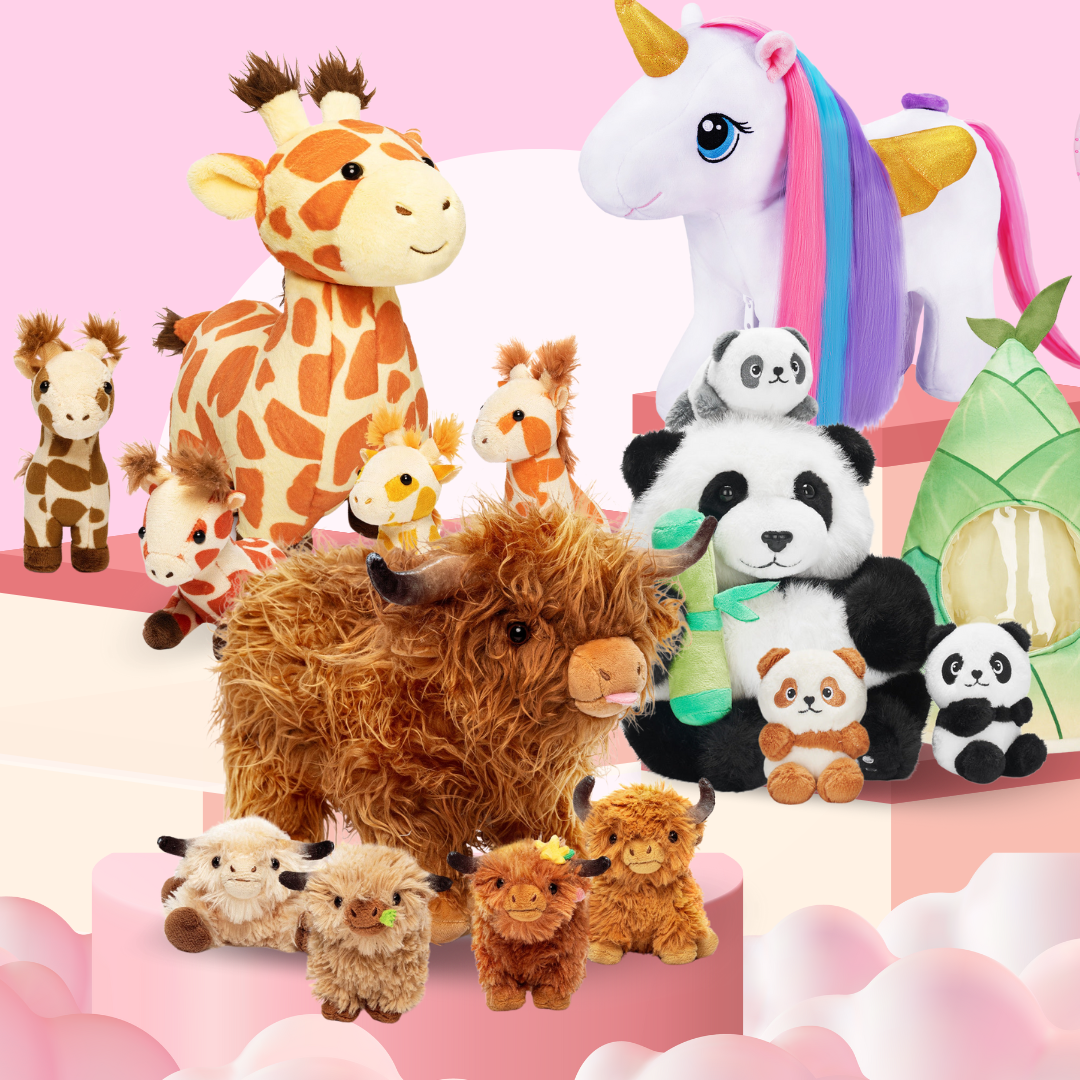 Plush Stuffed Animal Family Toy Set 9 Themes