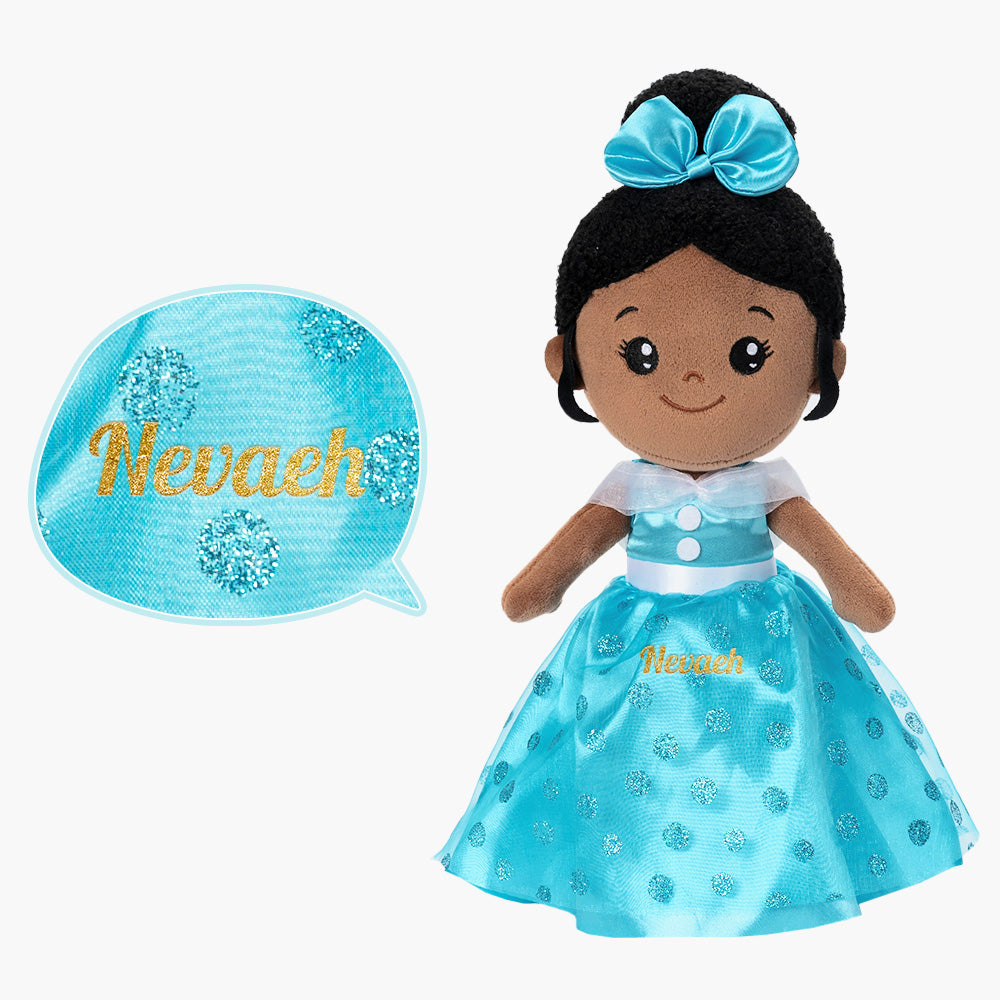 Personalized Deep Skin Tone Plush Doll & Backpack Giftset