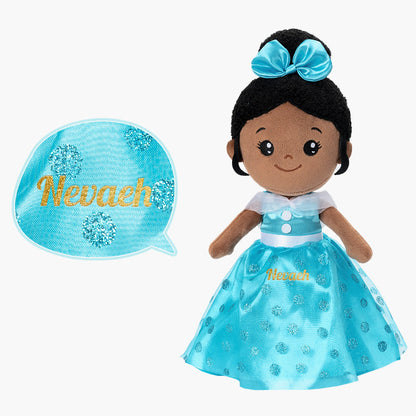 Personalized Deep Skin Tone Plush Doll & Backpack Giftset