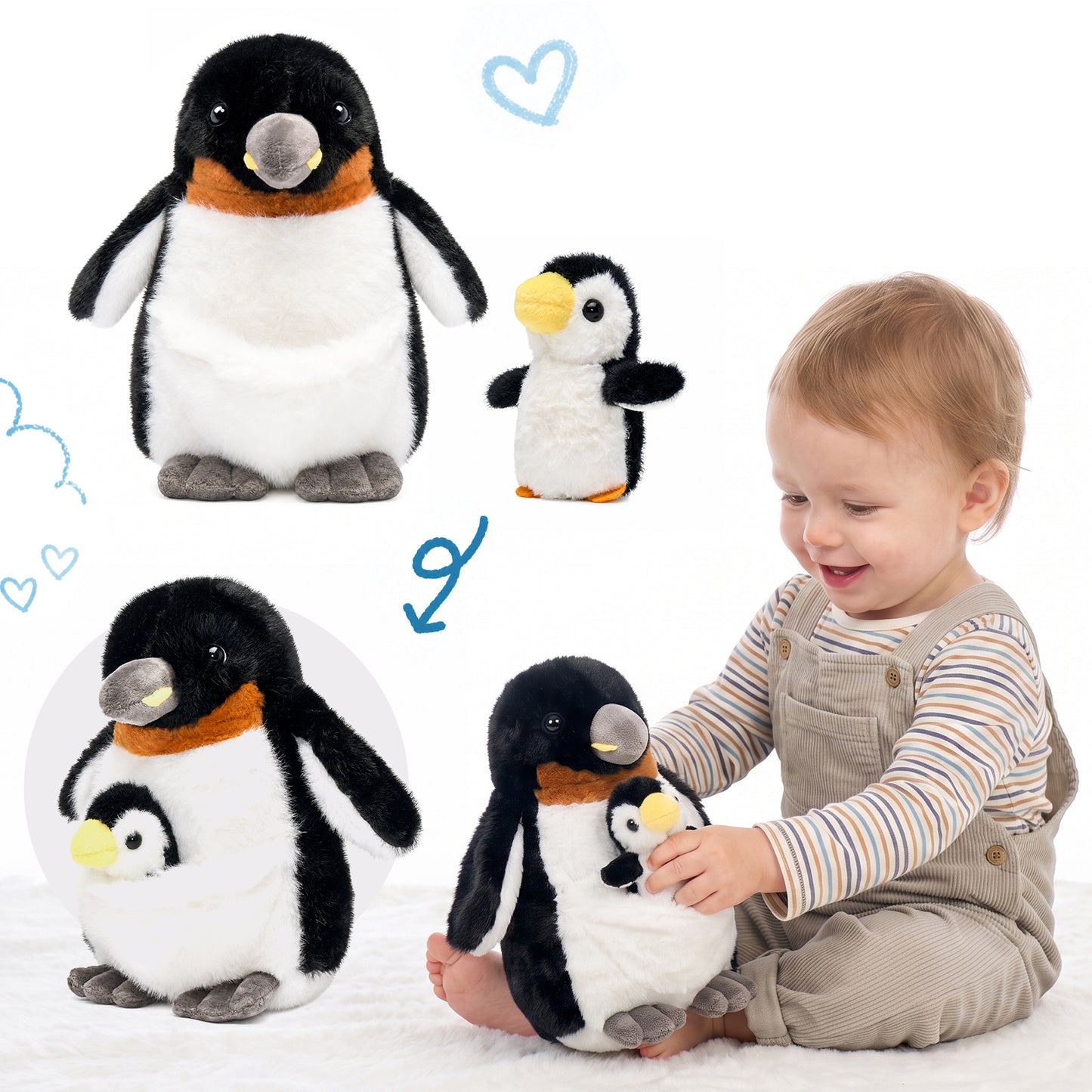 Mother & Baby Penguin Plush Set (2-in-1 Soft Companion)