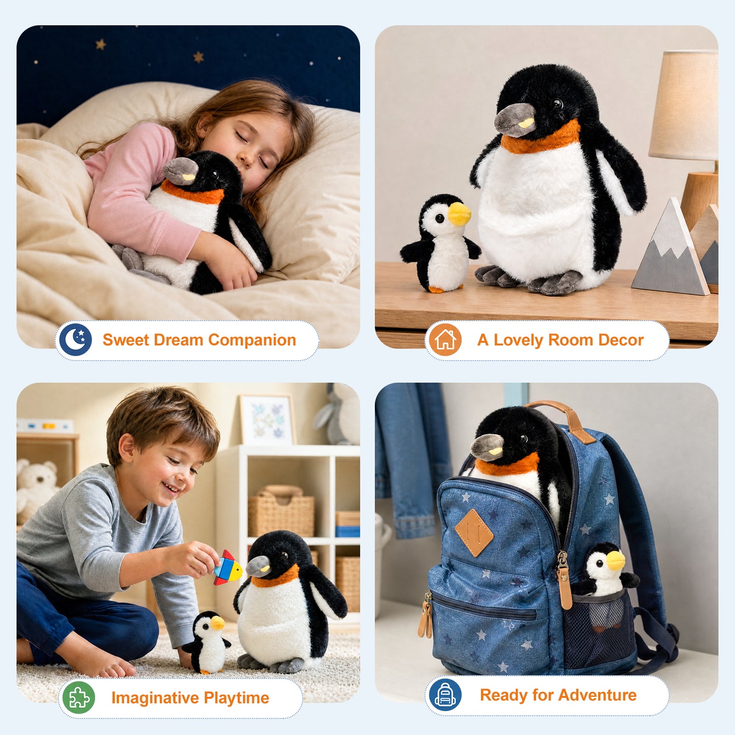 Mother & Baby Penguin Plush Set (2-in-1 Soft Companion)
