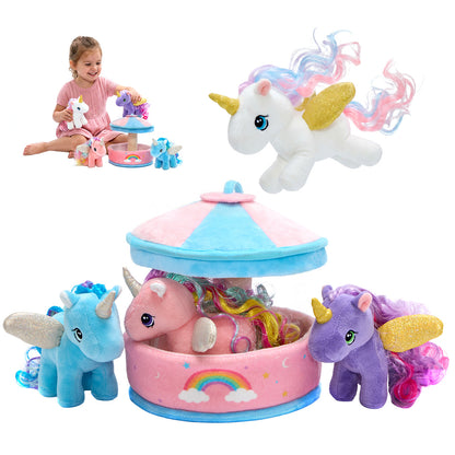 Unicorn Carousel Plush Toy Set