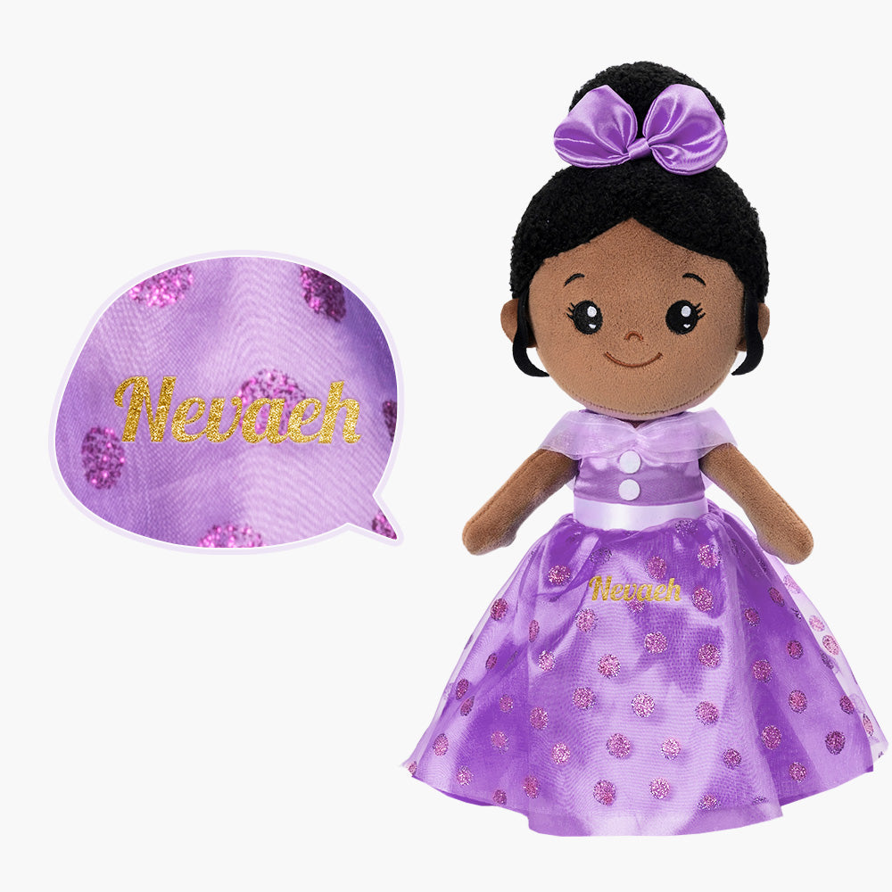 Personalized Deep Skin Tone Plush Doll & Backpack Giftset