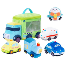 Load image into Gallery viewer, Personalized Baby&#39;s First Cars Sensory Toy Plush Playset