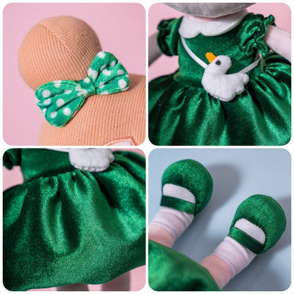 OUOZZZ Personalized Dark Green Doll and Bag Gift Set Green + Backpack