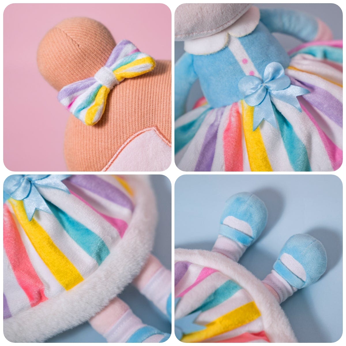 OUOZZZ Personalized Rainbow Doll and Bag Gift Set Iris Rainbow + Backpack