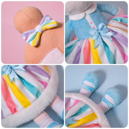 OUOZZZ Personalized Rainbow Doll and Bag Gift Set Iris Rainbow + Backpack