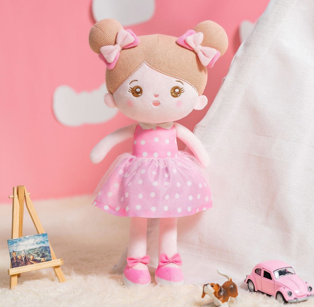 OUOZZZ Personalized Baby Doll + Backpack Combo Gift Set Pink Abby Doll / Only Doll