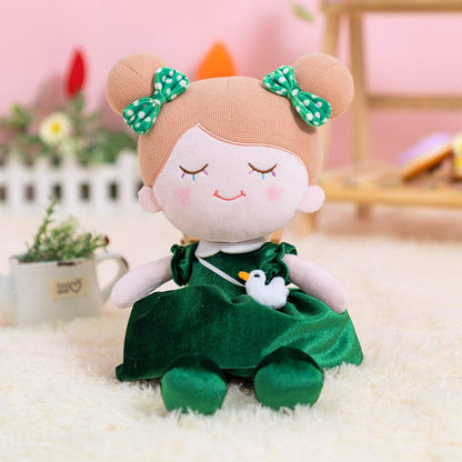 OUOZZZ Personalized Dark Green Doll and Bag Gift Set Green + Backpack