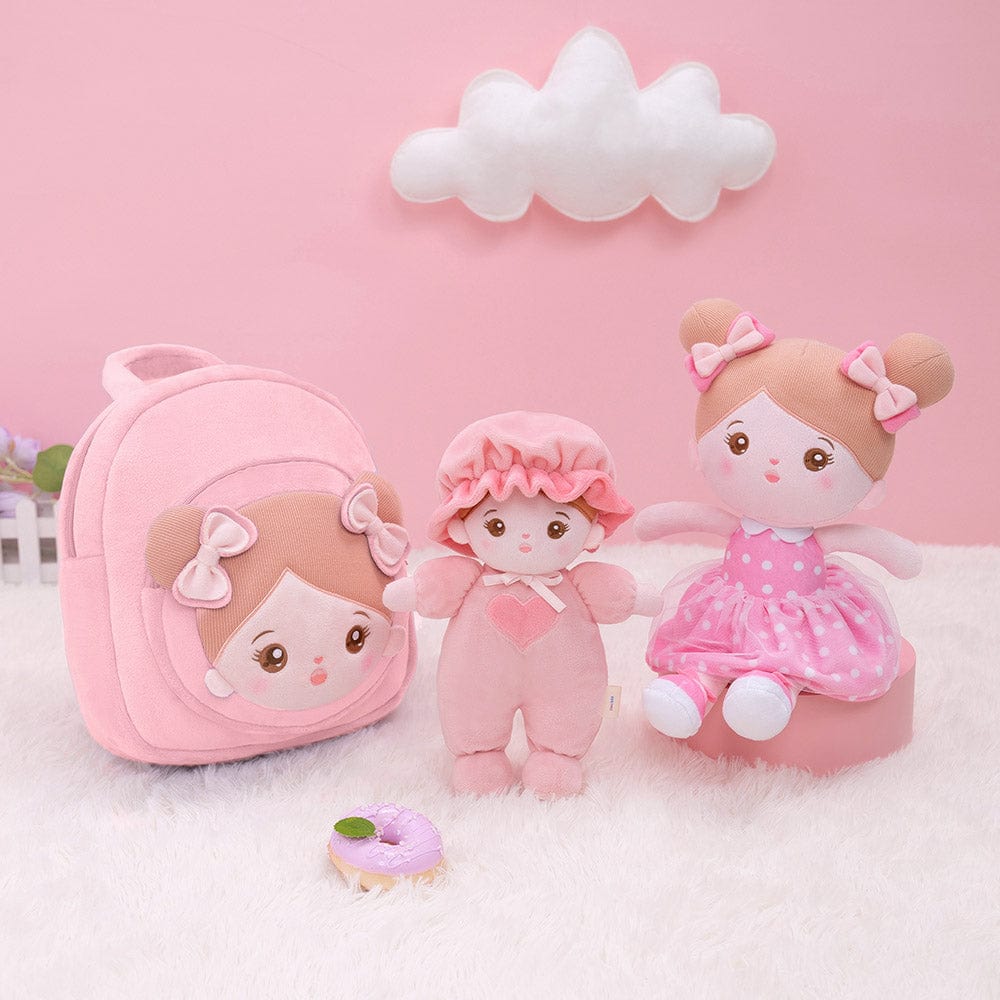 OUOZZZ Personalized Mini Plush Rag Baby Doll Gift Set