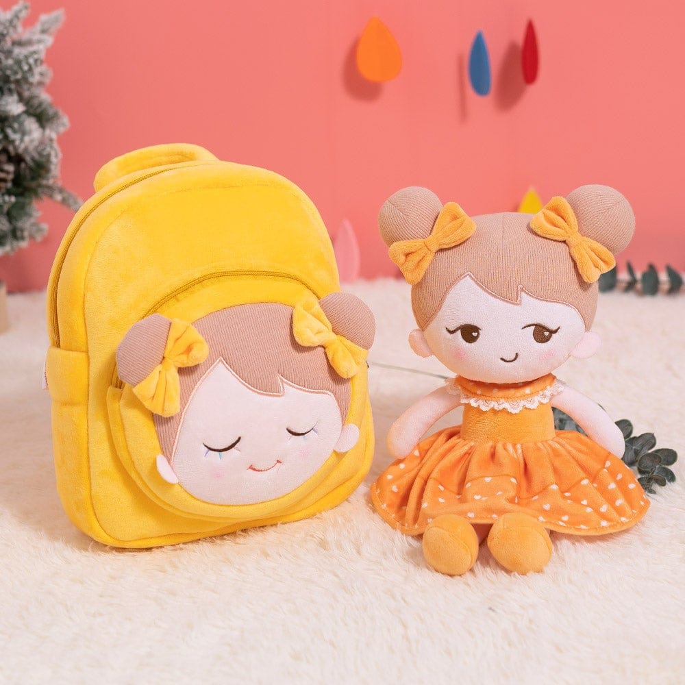 OUOZZZ Personalized Backpack and Optional Cute Plush Doll Yellow / With Doll