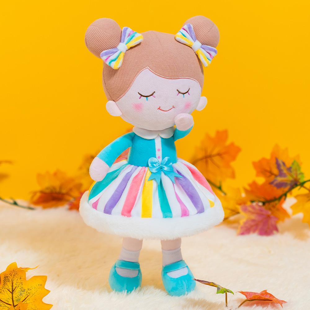 OUOZZZ Personalized Rainbow Doll and Bag Gift Set Iris Rainbow + Backpack