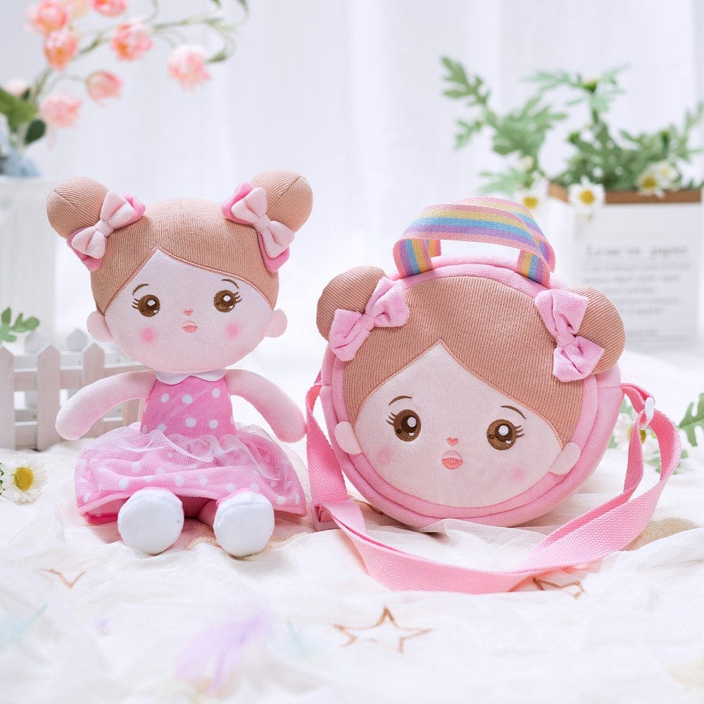 OUOZZZ Personalized Backpack and Optional Cute Plush Doll Bag A / With Doll