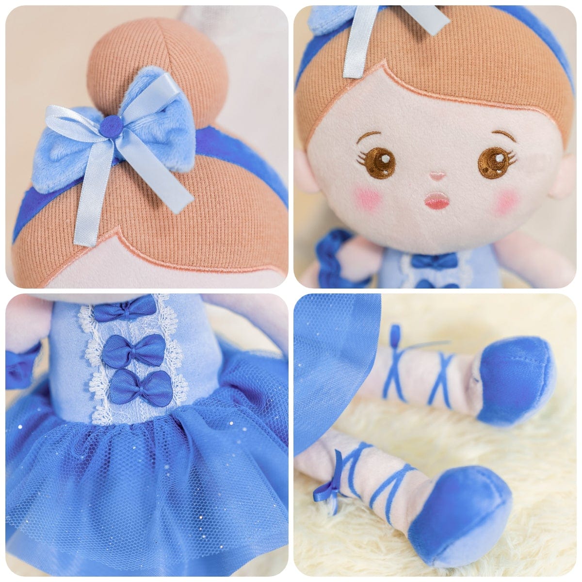 OUOZZZ Personalized Blue Girl Plush Doll Abby Ballerina