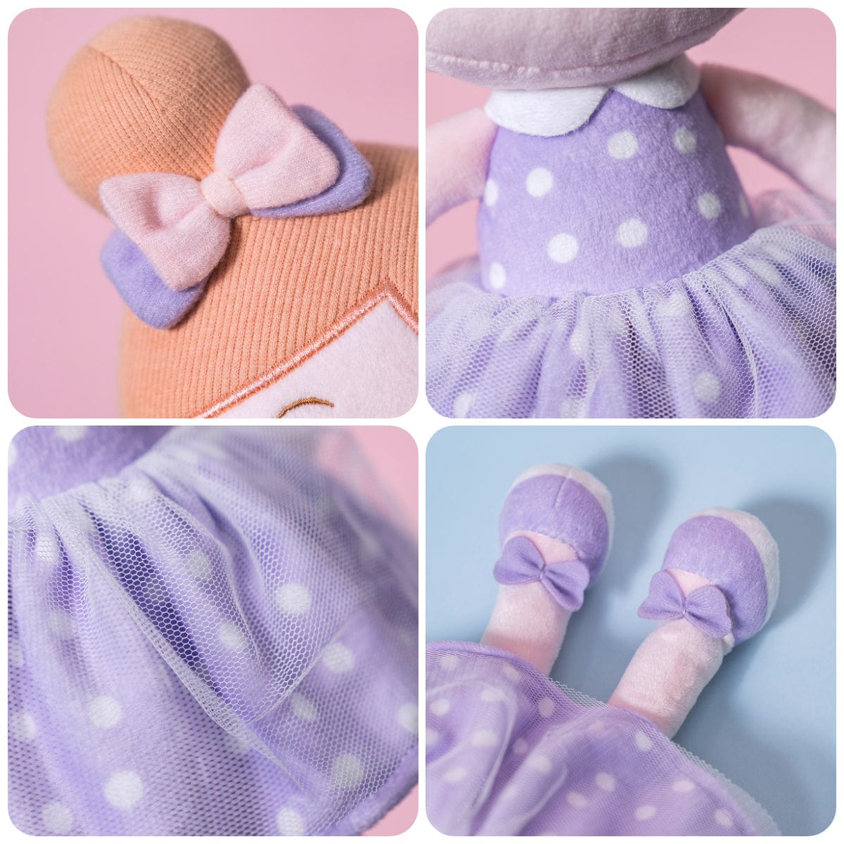 OUOZZZ Personalized Sweet Girl Purple Plush Doll