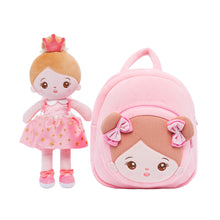 Load image into Gallery viewer, Personalized Pink Princess Plush Baby Girl Doll + Backpack