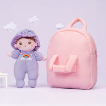 Load image into Gallery viewer, OUOZZZ Personalized Purple Mini Plush Rag Baby Doll With Bag🎒