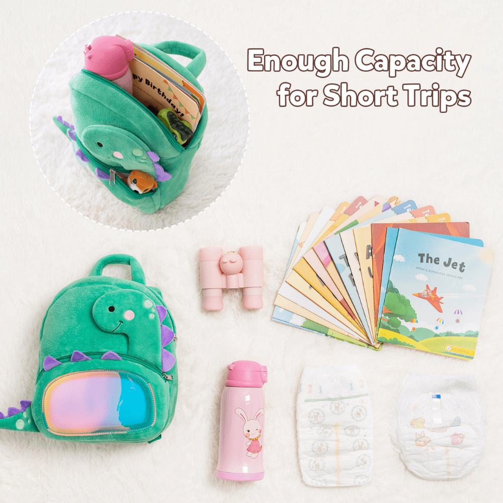 Baby Soft Rag Doll Backpack Personalized Dinosaur Plush Bag Christmas Baby s First Doll for boys Ouozzz GB.ouozzzshop