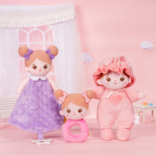 Load image into Gallery viewer, OUOZZZ Personalized Pink Mini Plush Rag Baby Doll With Rattle &amp; Towel🔔